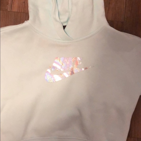 Nike girls hoodie small sky blue metallic - Picture 2 of 6